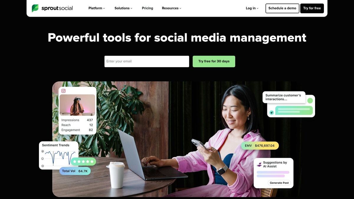 Sprout Social (Listening + Smart Inbox/Reviews sentiment)